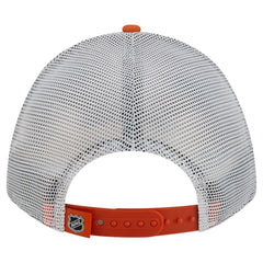 Philadelphia Flyers New Era Hockey Sock 9FORTY A-Frame M-Crown Adjustable Trucker Hat - Orange/Black | US 202715541