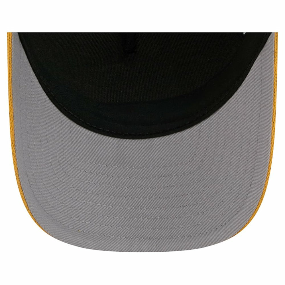 Pittsburgh Penguins New Era Hockey Sock 9FORTY A-Frame M-Crown Adjustable Trucker Hat - Gold/Black | US 202715542