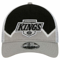 Los Angeles Kings New Era Hockey Sock 9FORTY A-Frame M-Crown Adjustable Trucker Hat - Silver/Black | US 202715550