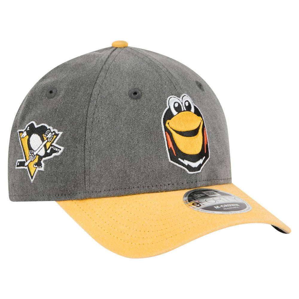 Pittsburgh Penguins New Era Mascot 2-Tone 9FORTY Adjustable Hat - Black/Gold | US 202715556