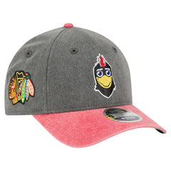 Chicago Blackhawks New Era Mascot 2-Tone 9FORTY Adjustable Hat - Black/Red | US 202715563