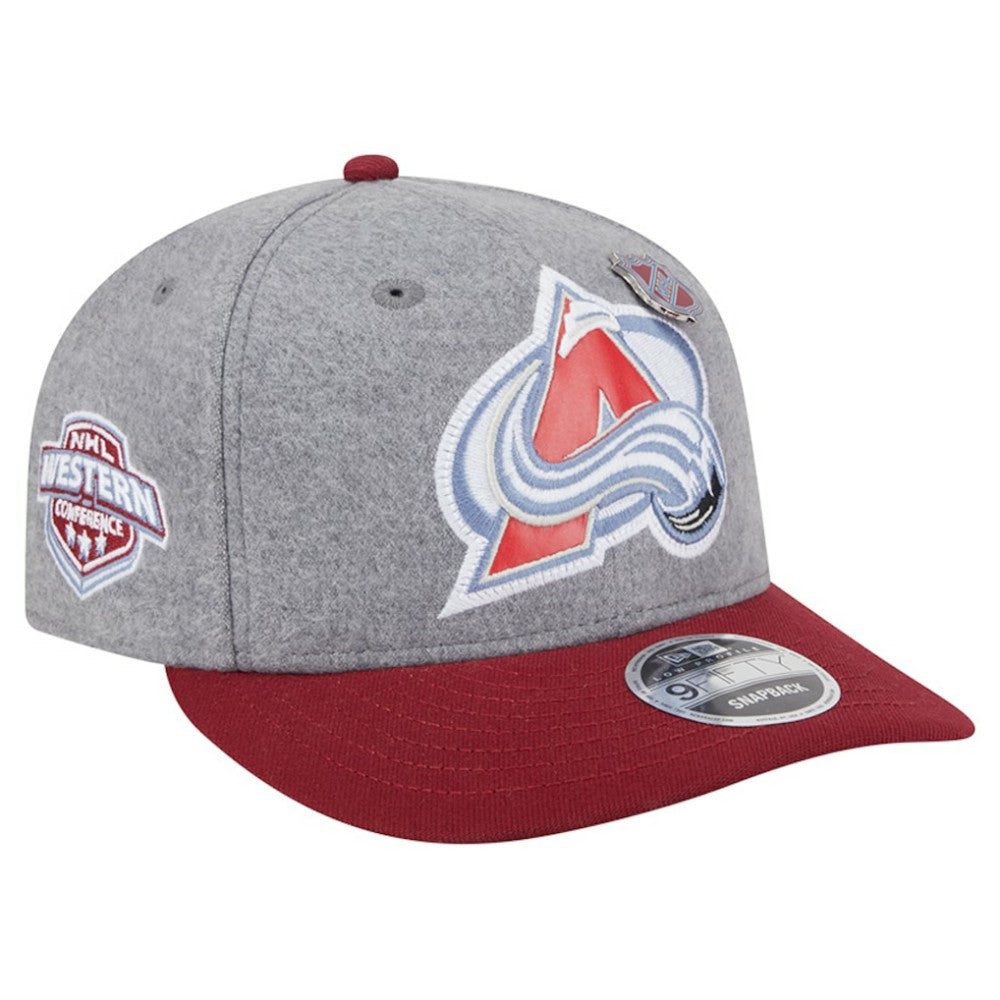 Colorado Avalanche New Era Wool Pin Low Profile 9FIFTY Snapback Hat - Gray/Burgundy | US 202715569