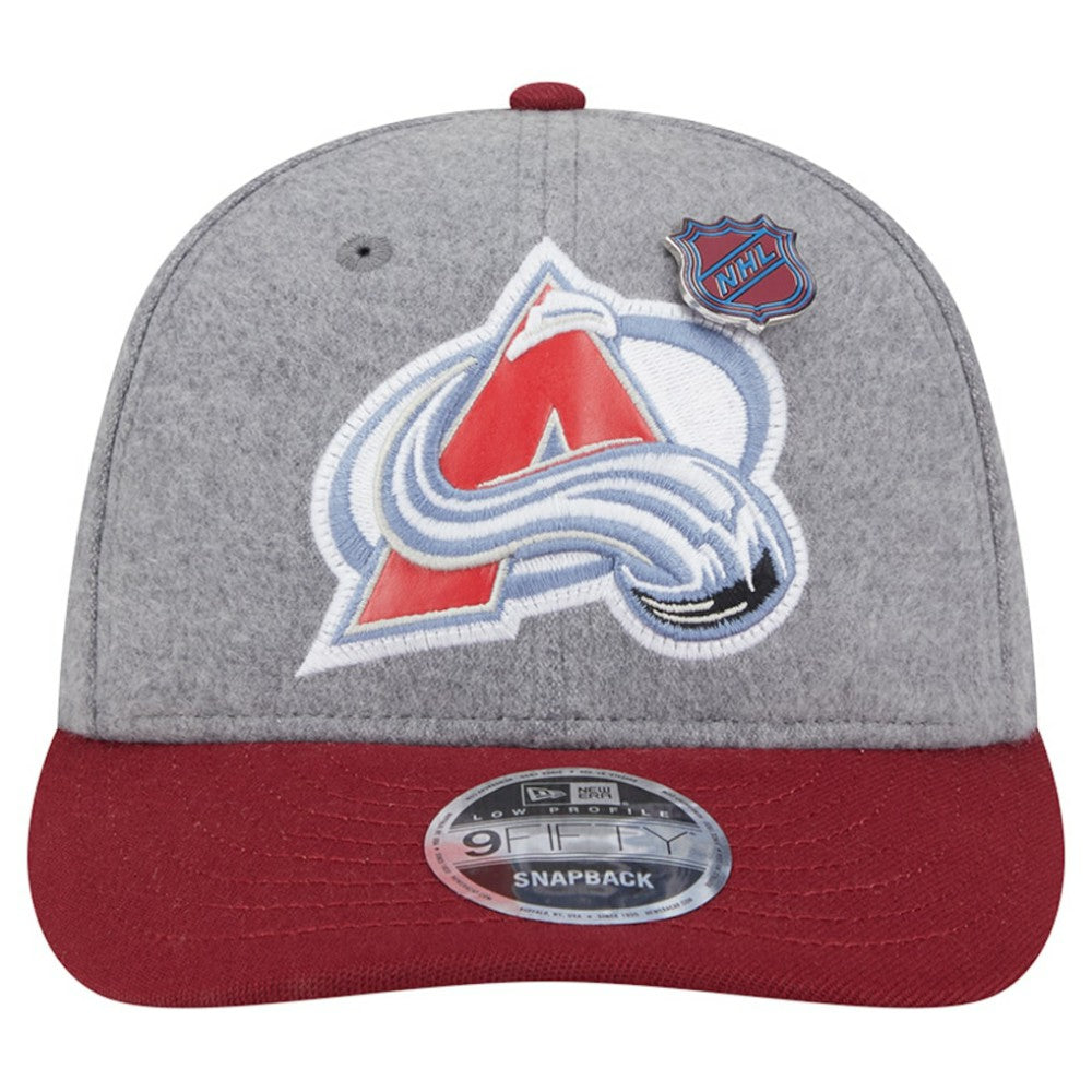 Colorado Avalanche New Era Wool Pin Low Profile 9FIFTY Snapback Hat - Gray/Burgundy | US 202715569