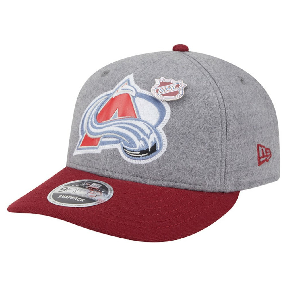 Colorado Avalanche New Era Wool Pin Low Profile 9FIFTY Snapback Hat - Gray/Burgundy | US 202715569