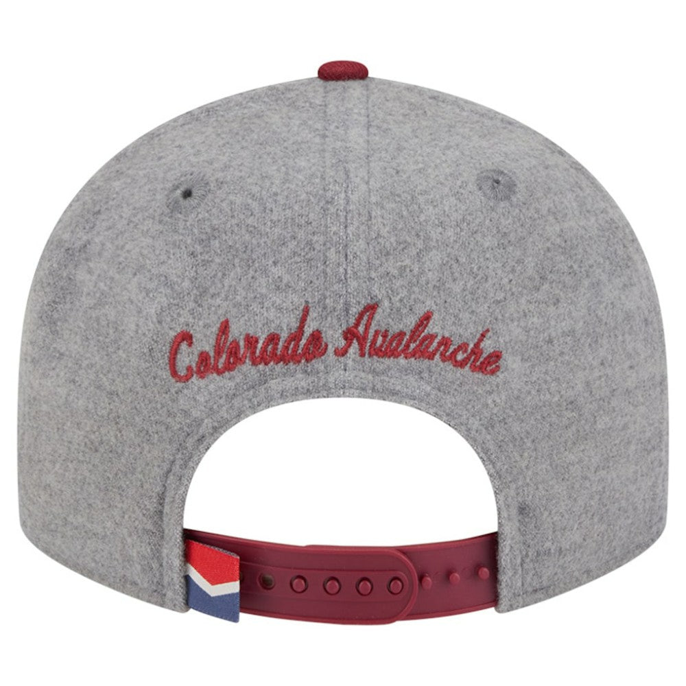 Colorado Avalanche New Era Wool Pin Low Profile 9FIFTY Snapback Hat - Gray/Burgundy | US 202715569