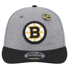 Boston Bruins New Era Wool Pin Low Profile 9FIFTY Snapback Hat - Gray/Black | US 202715571