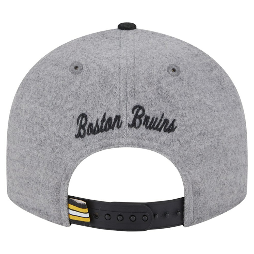 Boston Bruins New Era Wool Pin Low Profile 9FIFTY Snapback Hat - Gray/Black | US 202715571