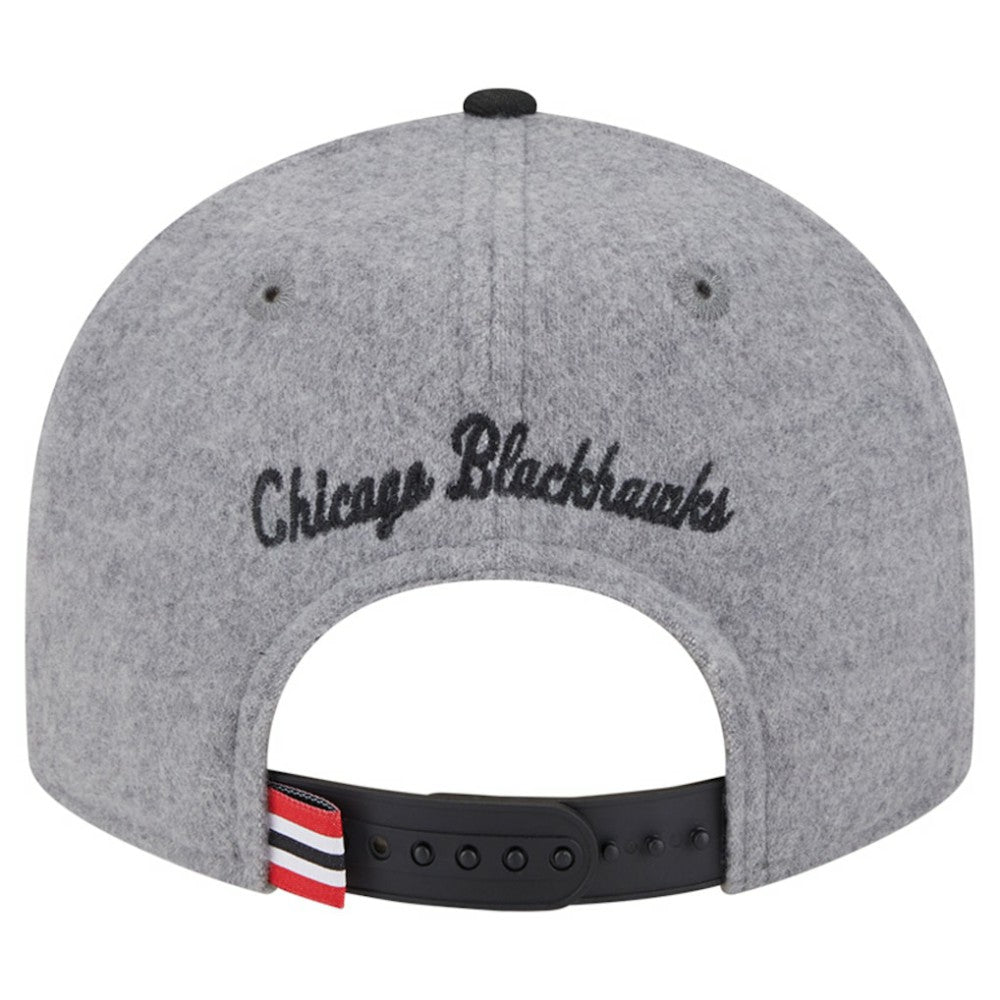 Chicago Blackhawks New Era Wool Pin Low Profile 9FIFTY Snapback Hat - Gray/Black | US 202715572