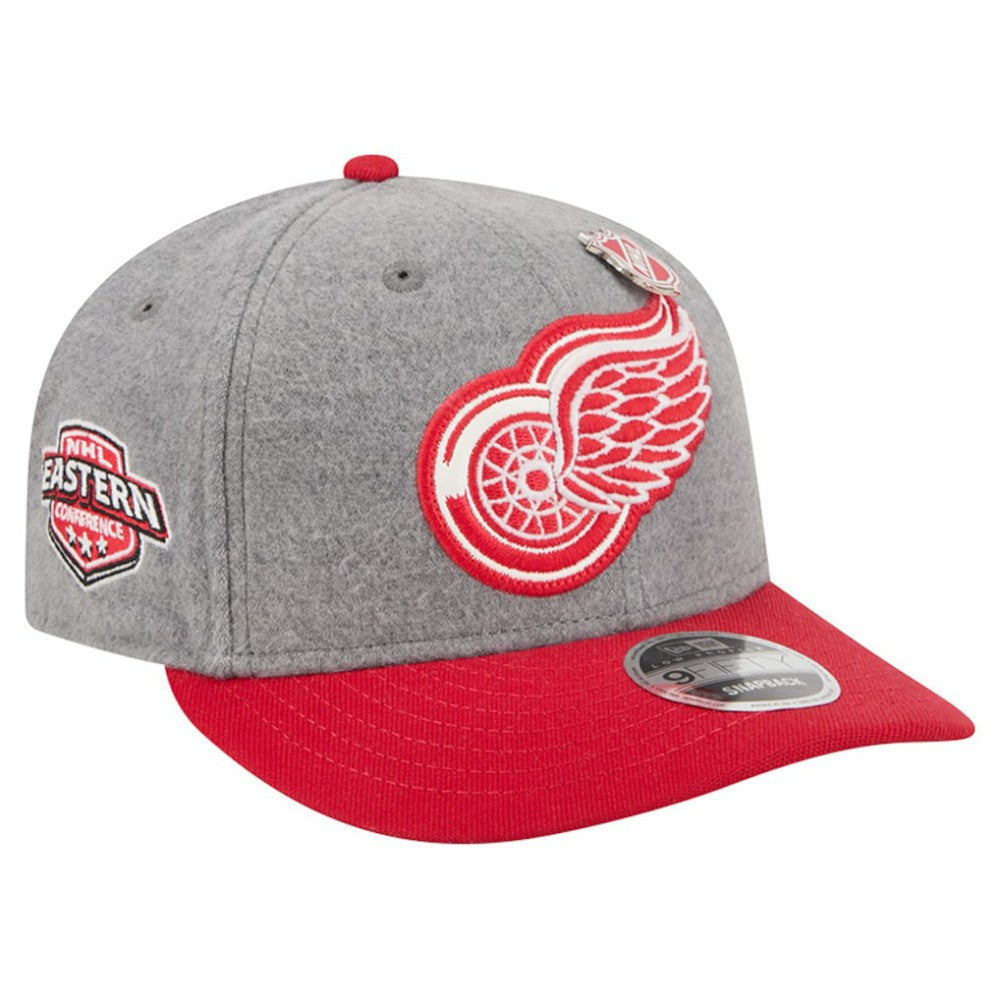 Detroit Red Wings New Era Wool Pin Low Profile 9FIFTY Snapback Hat - Gray/Red | US 202715574