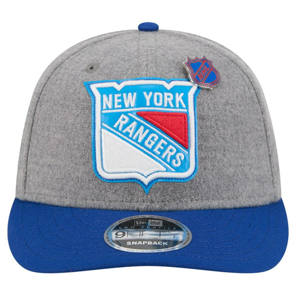 New York Rangers New Era Wool Pin Low Profile 9FIFTY Snapback Hat - Gray/Blue | US 202715575