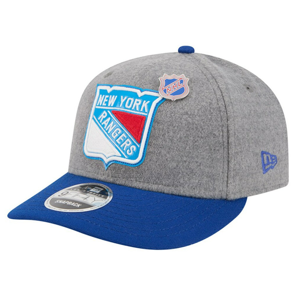 New York Rangers New Era Wool Pin Low Profile 9FIFTY Snapback Hat - Gray/Blue | US 202715575