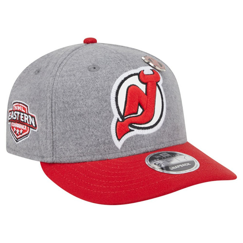 New Jersey Devils New Era Wool Pin Low Profile 9FIFTY Snapback Hat - Gray/Red | US 202715576
