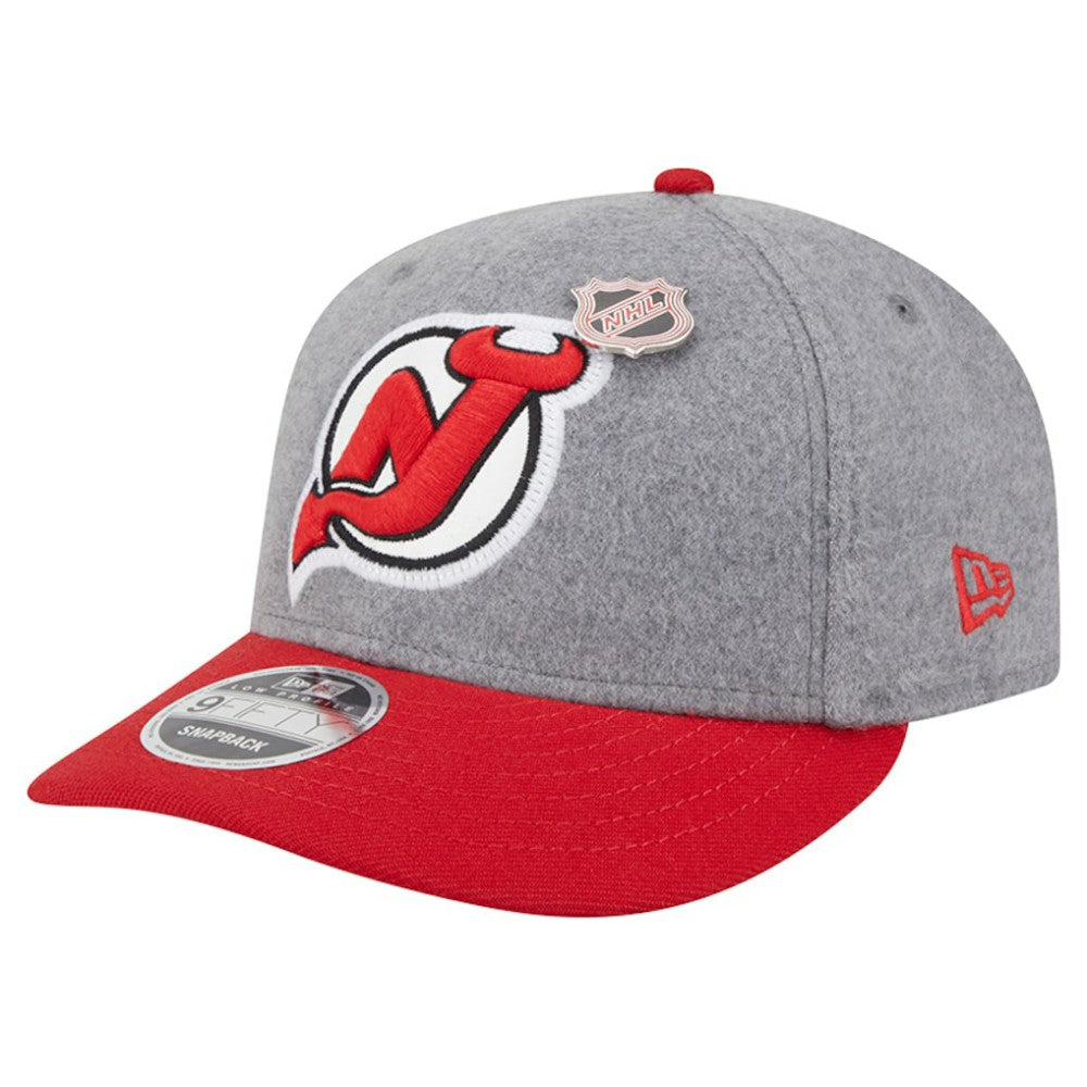 New Jersey Devils New Era Wool Pin Low Profile 9FIFTY Snapback Hat - Gray/Red | US 202715576