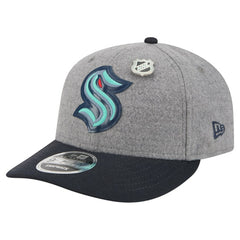 Seattle Kraken New Era Wool Pin Low Profile 9FIFTY Snapback Hat - Gray/Deep Sea Blue | US 202715578
