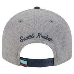 Seattle Kraken New Era Wool Pin Low Profile 9FIFTY Snapback Hat - Gray/Deep Sea Blue | US 202715578