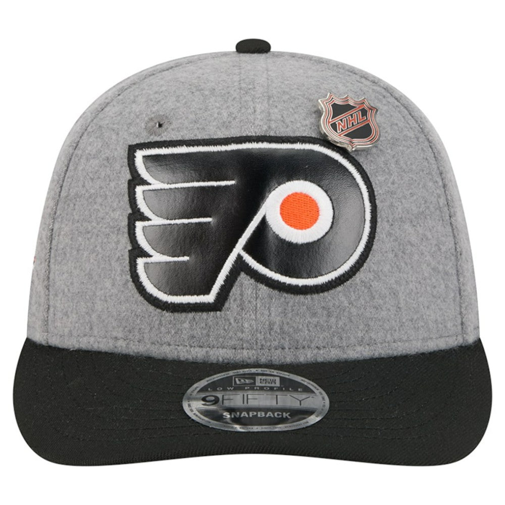 Philadelphia Flyers New Era Wool Pin Low Profile 9FIFTY Snapback Hat - Gray/Black | US 202715580