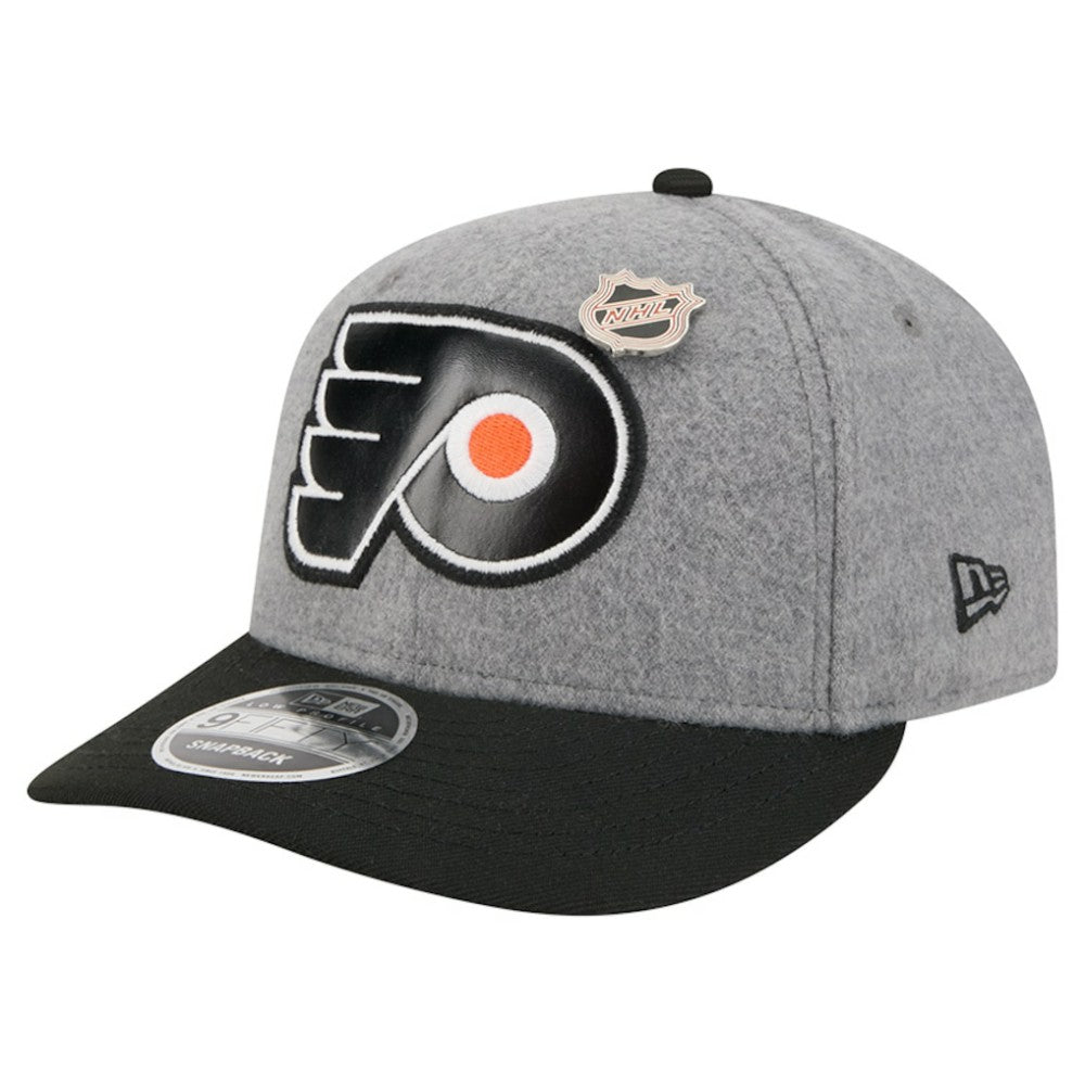 Philadelphia Flyers New Era Wool Pin Low Profile 9FIFTY Snapback Hat - Gray/Black | US 202715580