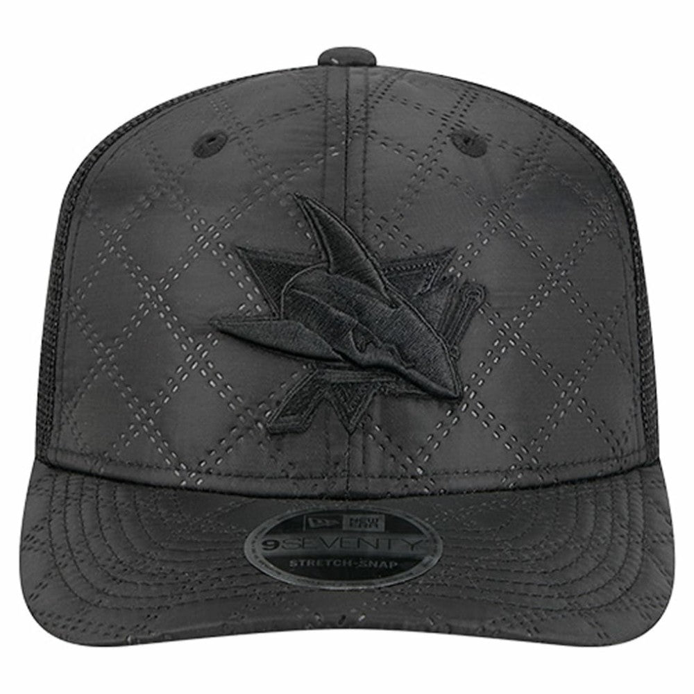 San Jose Sharks New Era Quilted Nylon 9SEVENTY Adjustable Trucker Hat - Black | US 202715661