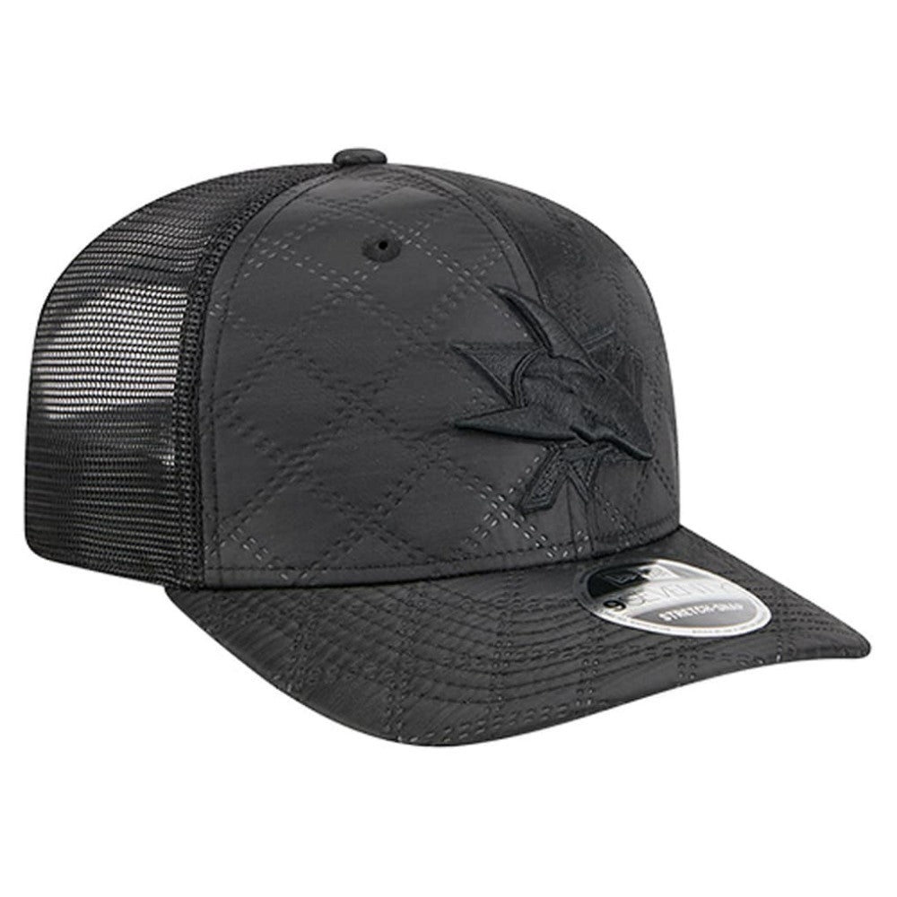 San Jose Sharks New Era Quilted Nylon 9SEVENTY Adjustable Trucker Hat - Black | US 202715661