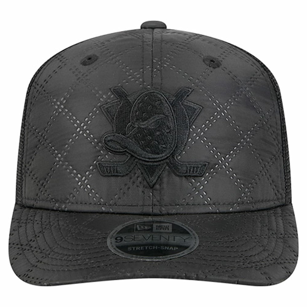 Anaheim Ducks New Era Quilted Nylon 9SEVENTY Adjustable Trucker Hat - Black | US 202715668