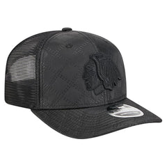 Chicago Blackhawks New Era Quilted Nylon 9SEVENTY Adjustable Trucker Hat - Black | US 202715672