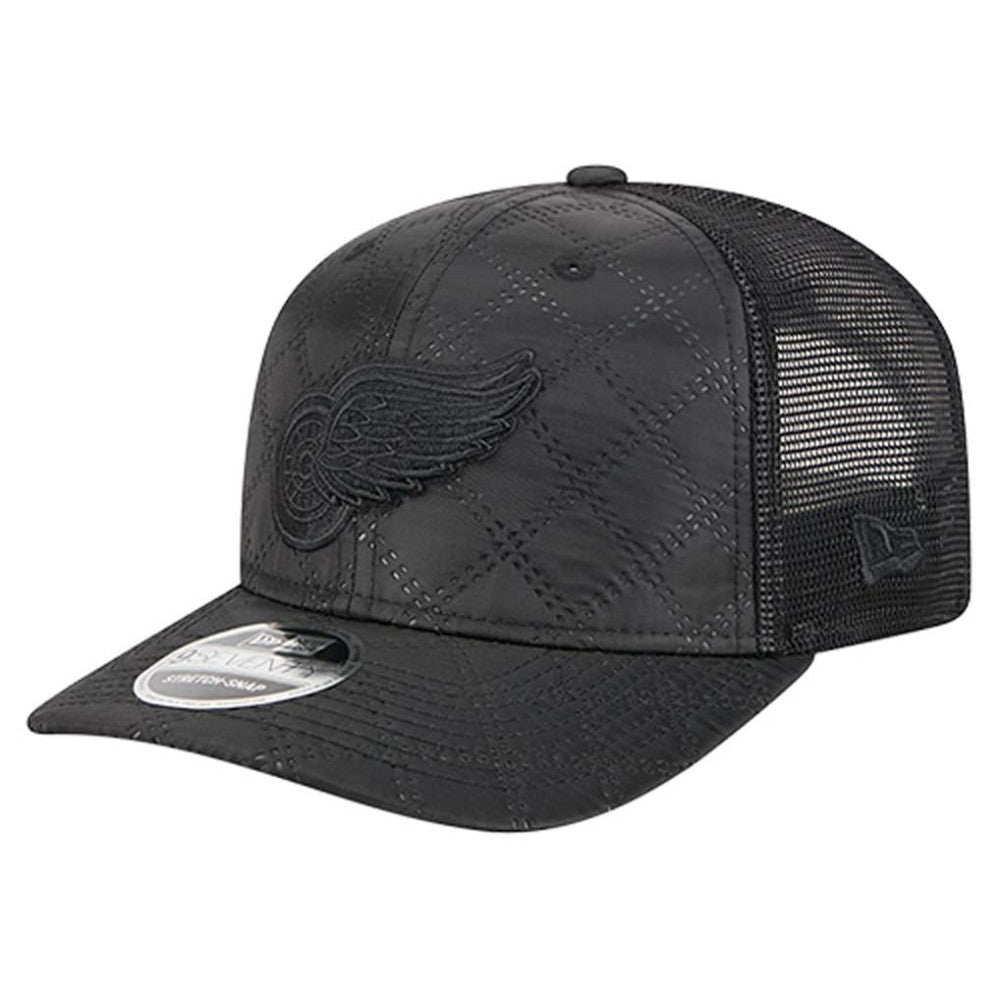 Detroit Red Wings New Era Quilted Nylon 9SEVENTY Adjustable Trucker Hat - Black | US 202715673