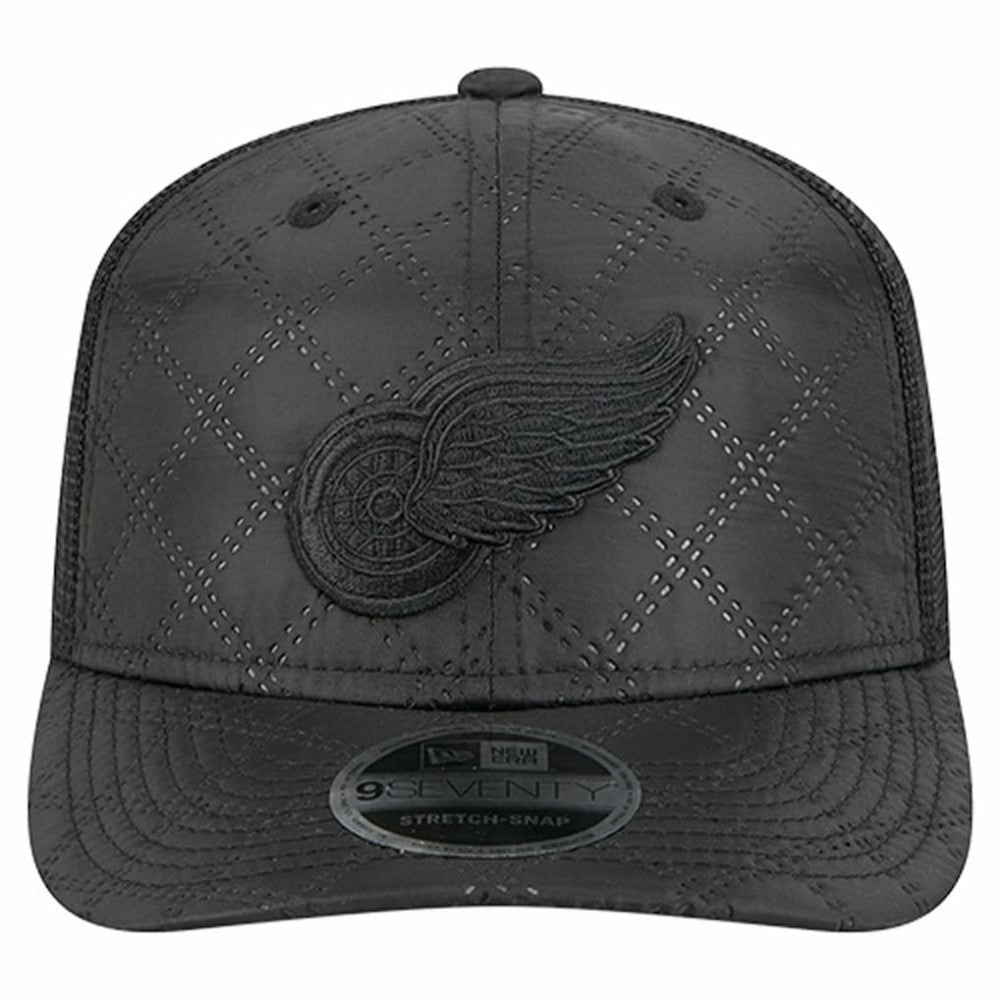 Detroit Red Wings New Era Quilted Nylon 9SEVENTY Adjustable Trucker Hat - Black | US 202715673