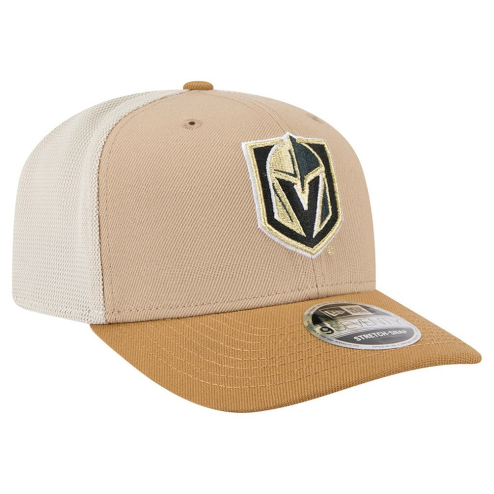 Vegas Golden Knights New Era Two-Tone Trucker 9SEVENTY Stretch Snap Adjustable Hat - Tan/Light Brown | US 202715687