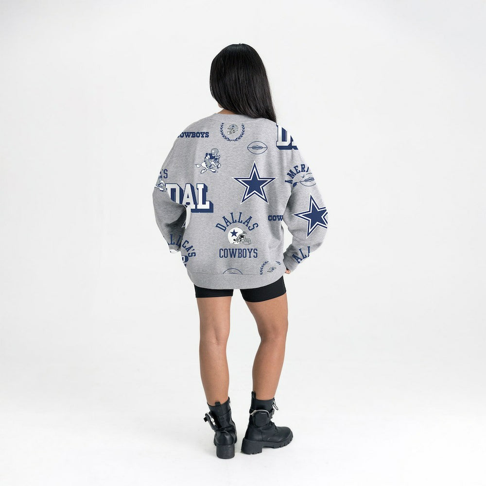 Dallas Cowboys Gameday Couture Women's Always On Repeat Fleece Sweatshirt - Heather Gray Sweatshirts