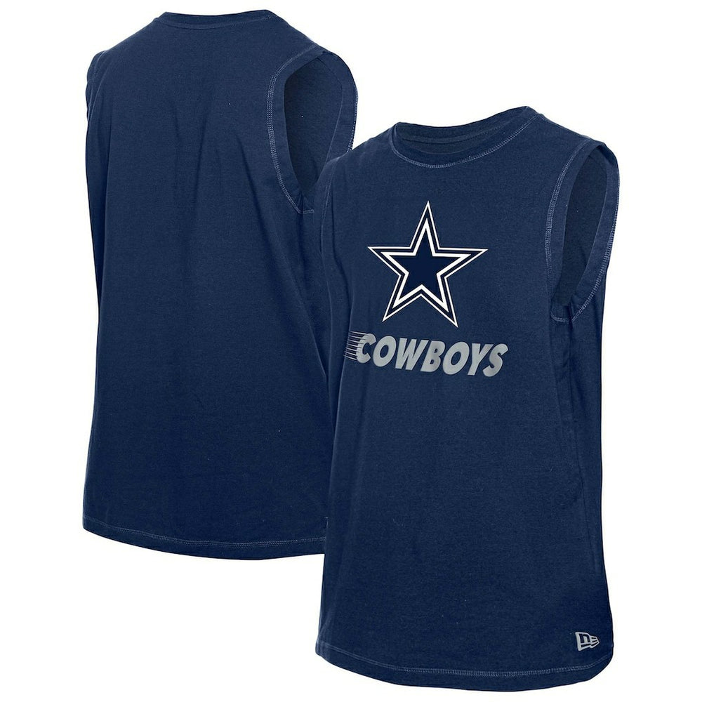 Dallas Cowboys New Era Leisure Collection Muscle Tank Top - Navy Tops