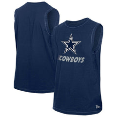 Dallas Cowboys New Era Leisure Collection Muscle Tank Top - Navy Tops