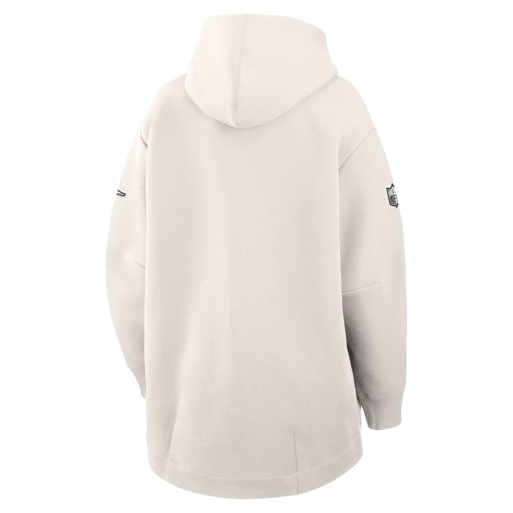 Philadelphia Eagles Women's Super Bowl LIX Opening Night Tech Fleece Full-Zip Hoodie - Cream Hoodies