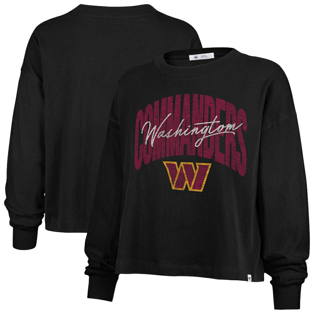 Washington Commanders '47 Women's Plus Size Muse Sydney Long Sleeve T-Shirt - Black T-shirts