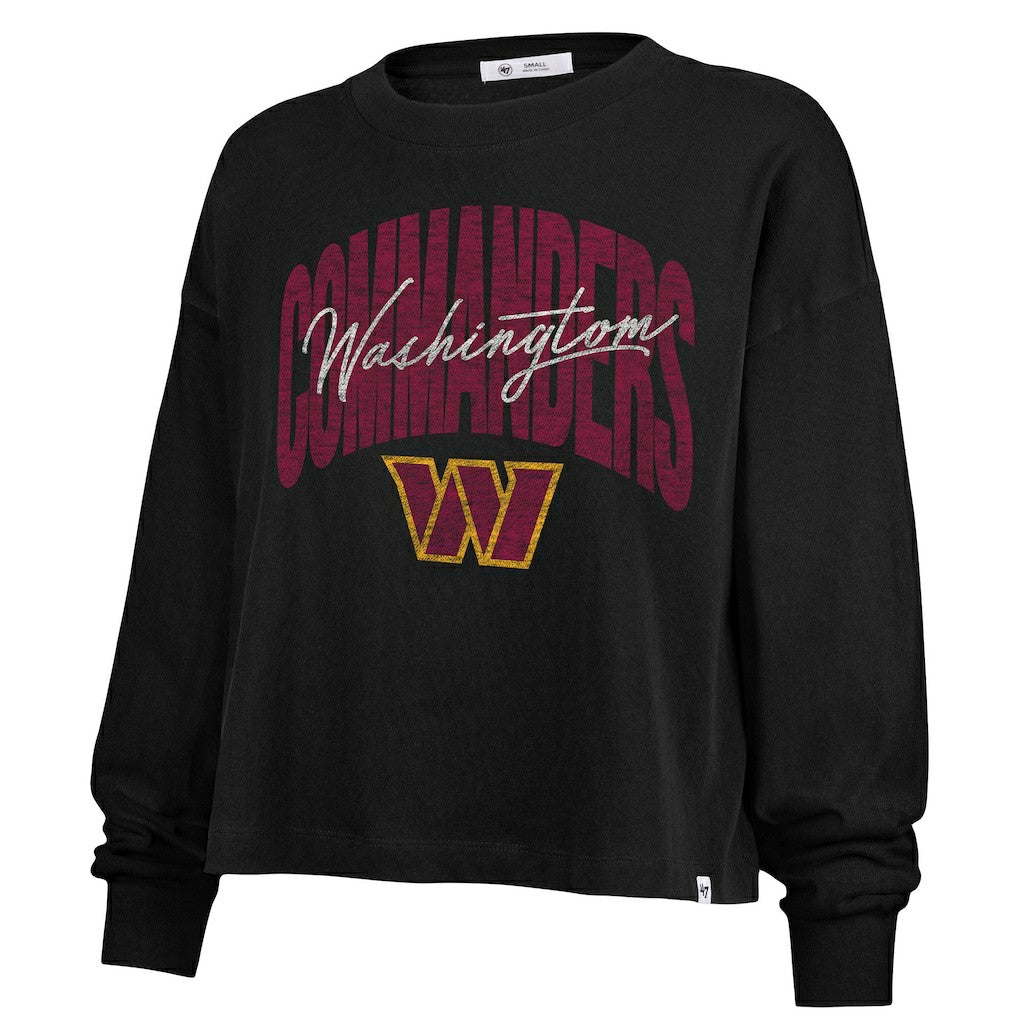 Washington Commanders '47 Women's Plus Size Muse Sydney Long Sleeve T-Shirt - Black T-shirts