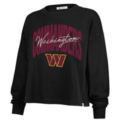 Washington Commanders '47 Women's Plus Size Muse Sydney Long Sleeve T-Shirt - Black T-shirts