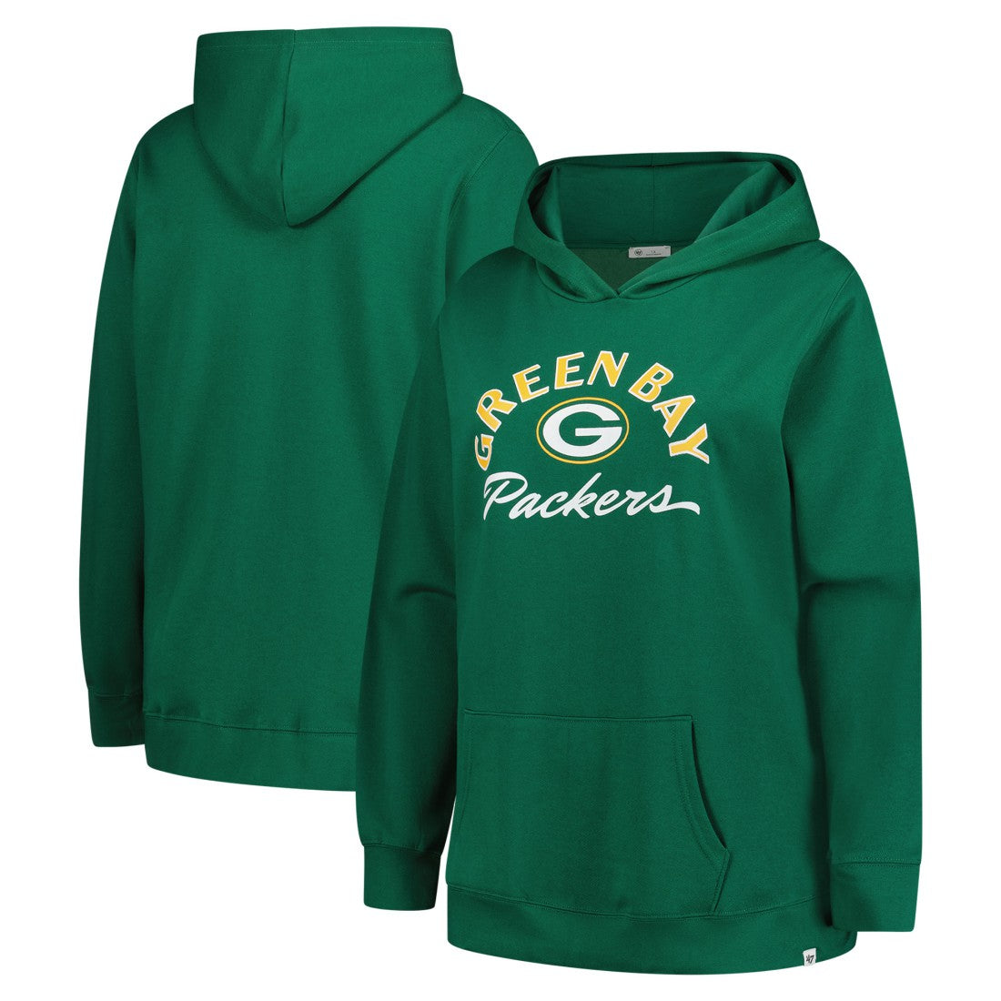 Green Bay Packers '47 Women's Plus Size Whirlwind Naomi Hoodie - Green Hoodies
