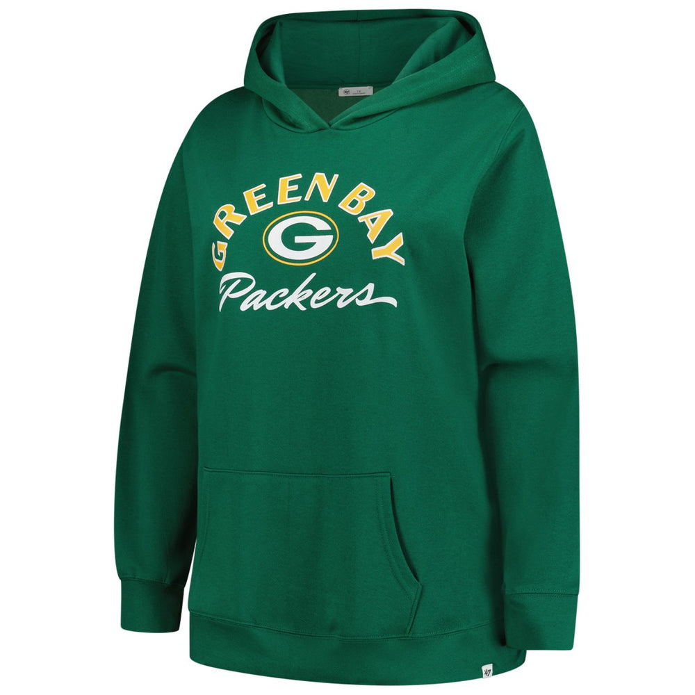 Green Bay Packers '47 Women's Plus Size Whirlwind Naomi Hoodie - Green Hoodies