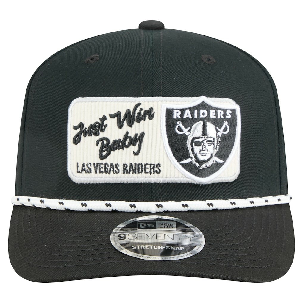 Las Vegas Raiders New Era Chant 9SEVENTY Stretch-Snap Hat - Black Hats