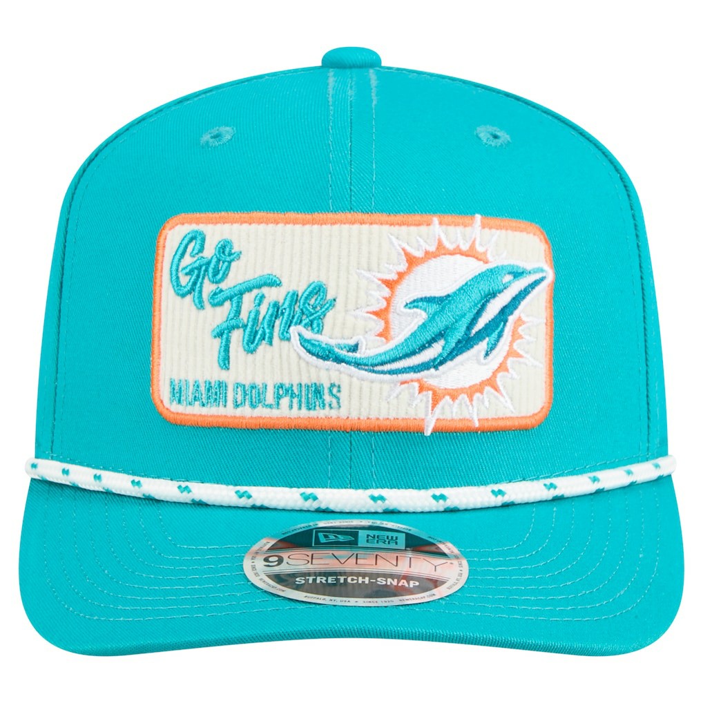 Miami Dolphins New Era Chant 9SEVENTY Stretch-Snap Hat - Aqua Hats