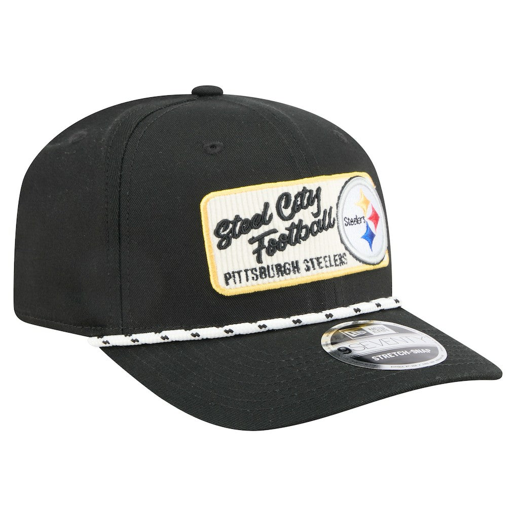 Pittsburgh Steelers New Era Chant 9SEVENTY Stretch-Snap Hat - Black Hats