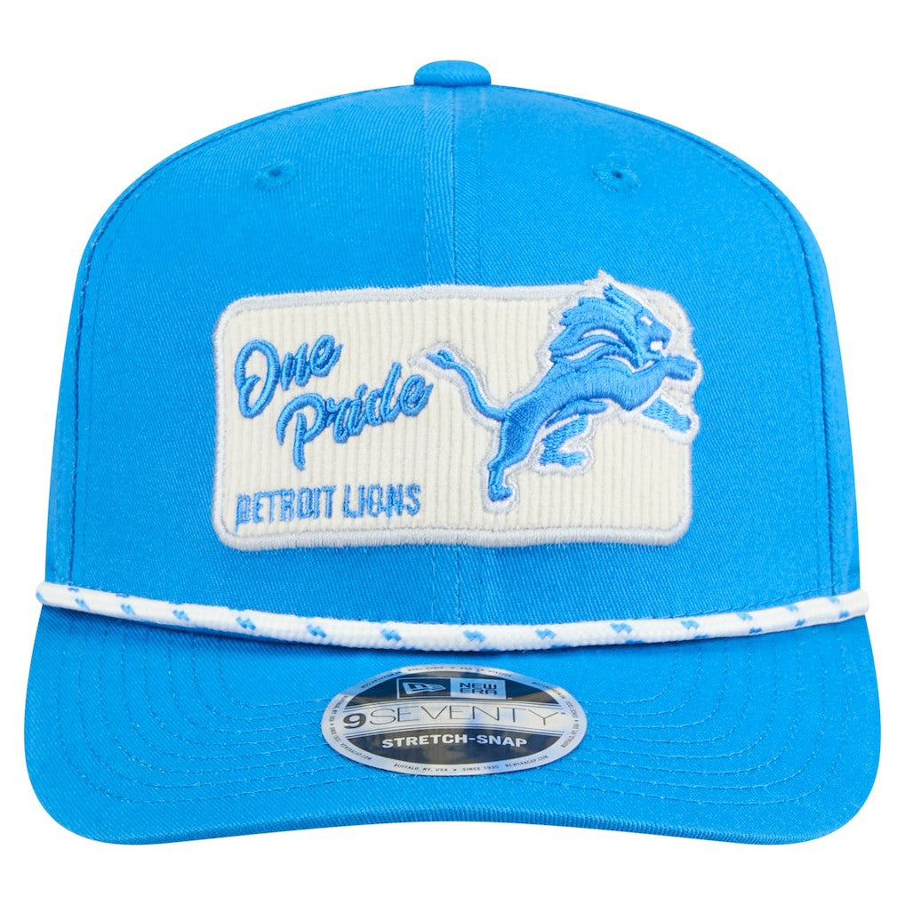 Detroit Lions New Era Chant 9SEVENTY Stretch-Snap Hat - Blue Hats