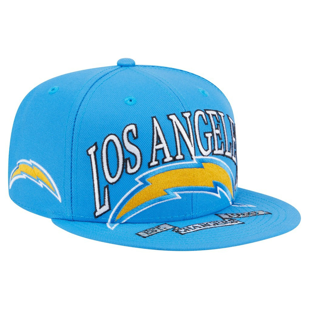 Los Angeles Chargers New Era Oversized 59FIFTY Fitted Hat - Powder Blue Hats