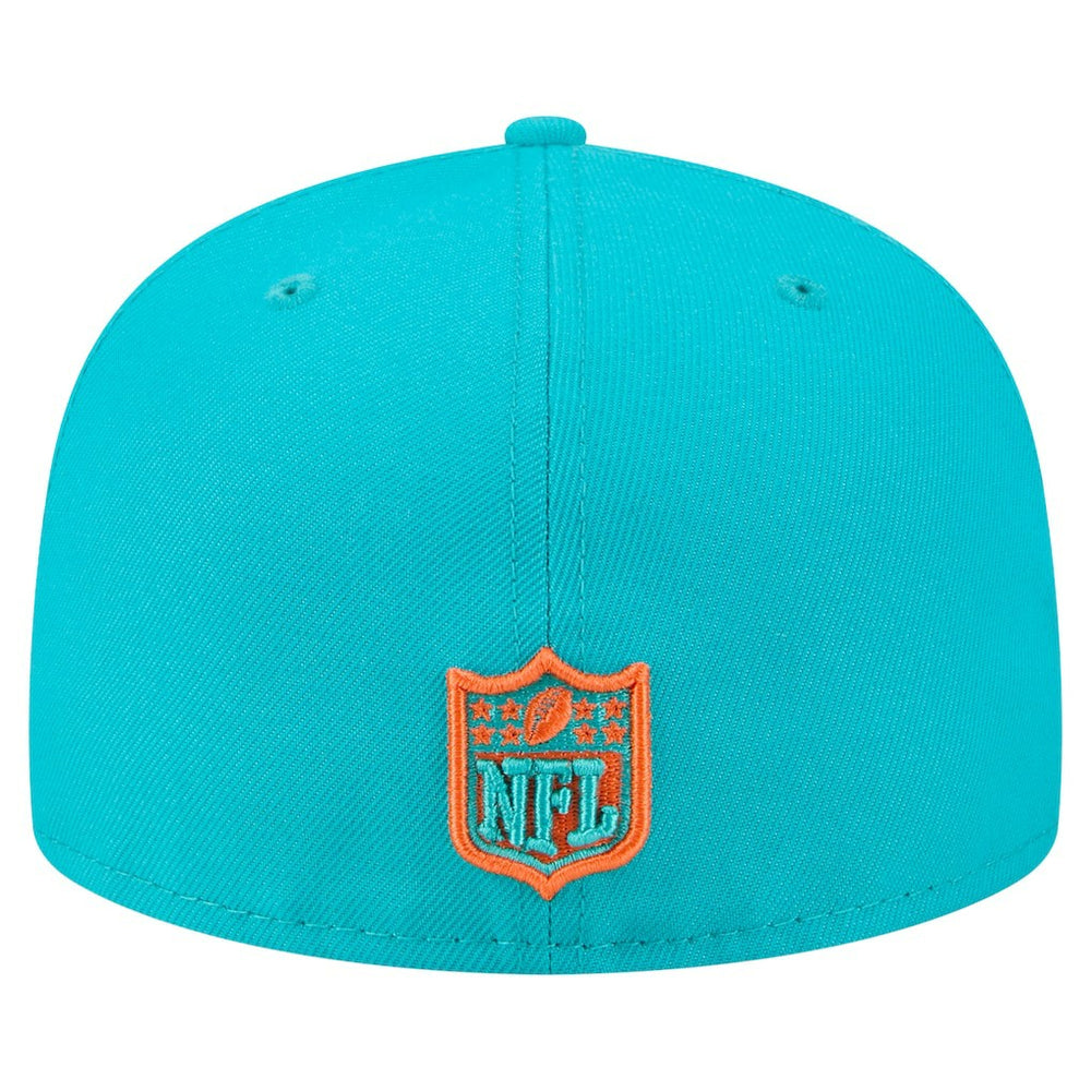 Miami Dolphins New Era Oversized 59FIFTY Fitted Hat - Aqua Hats