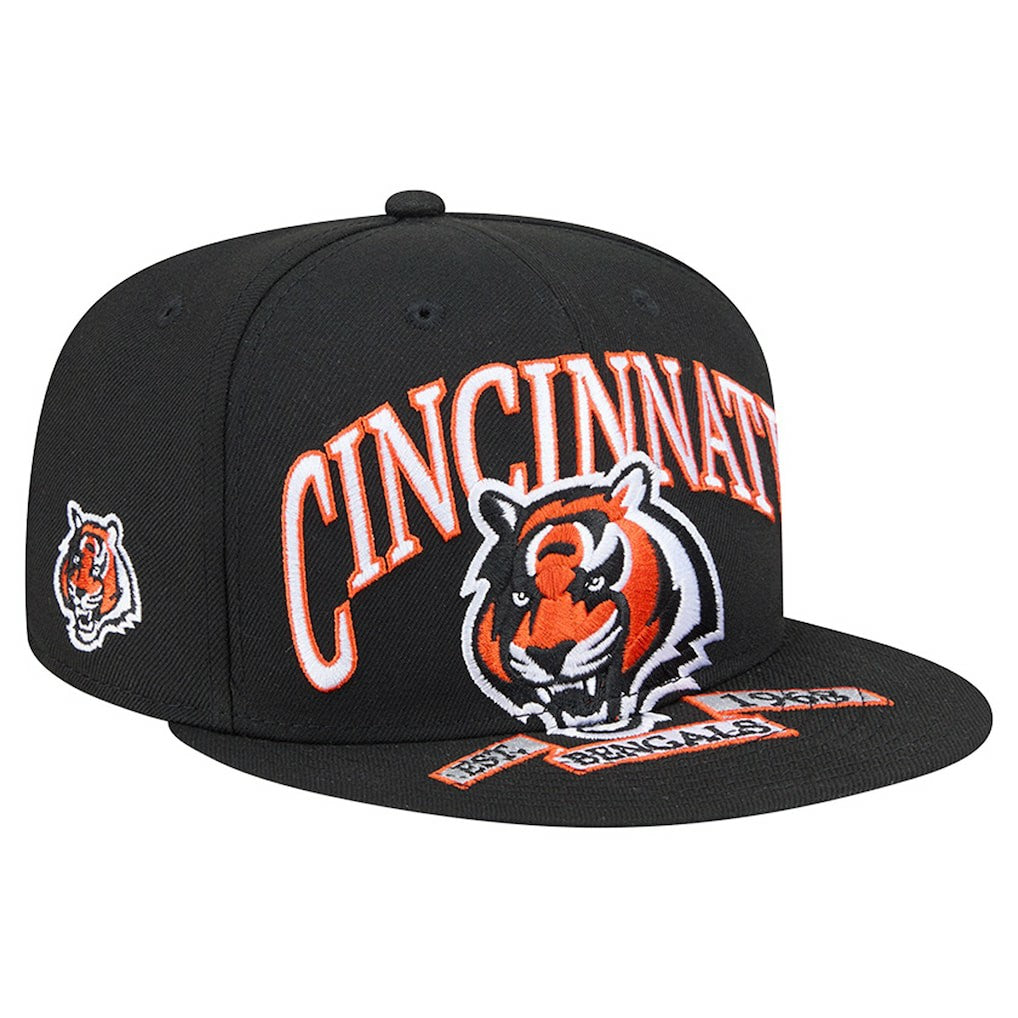 Cincinnati Bengals New Era Head Oversized 59FIFTY Fitted Hat - Black Hats