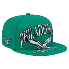 Philadelphia Eagles New Era Throwback Oversized 59FIFTY Fitted Hat - Kelly Green Hats