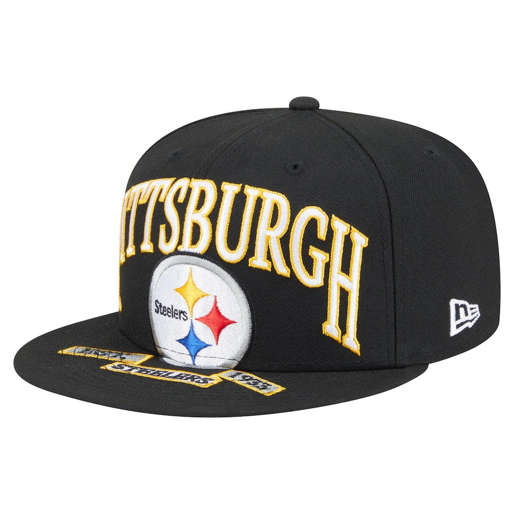 Pittsburgh Steelers New Era Oversized 59FIFTY Fitted Hat - Black Hats