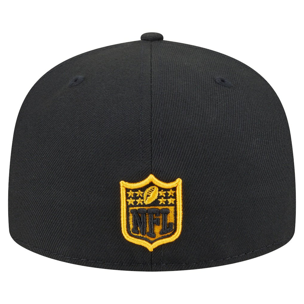 Pittsburgh Steelers New Era Oversized 59FIFTY Fitted Hat - Black Hats