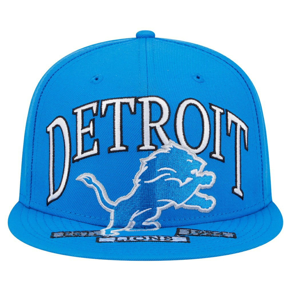 Detroit Lions New Era Oversized 59FIFTY Fitted Hat - Blue Hats