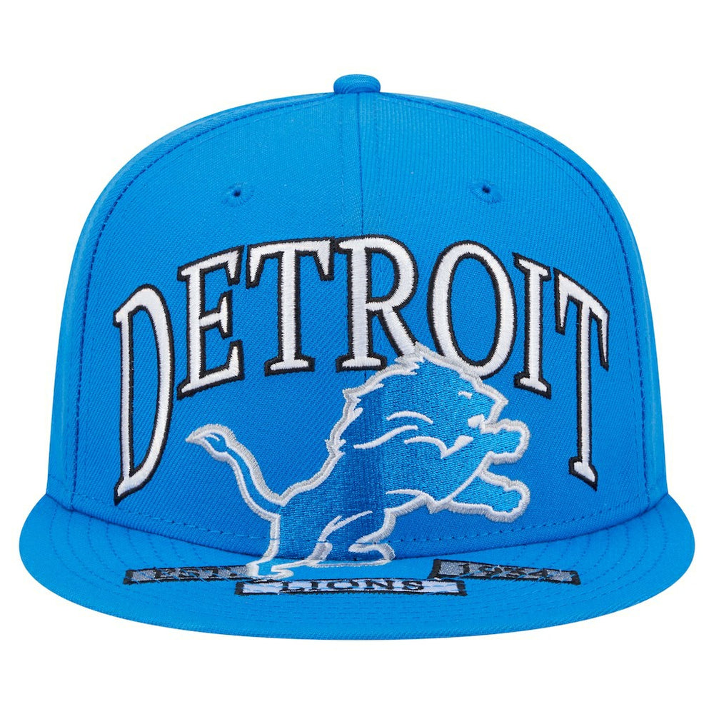Detroit Lions New Era Oversized 59FIFTY Fitted Hat - Blue Hats