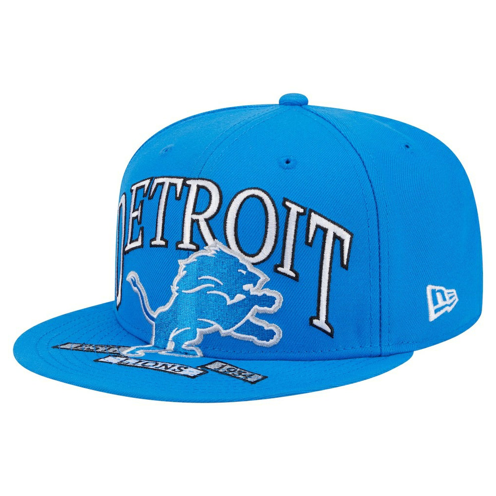 Detroit Lions New Era Oversized 59FIFTY Fitted Hat - Blue Hats